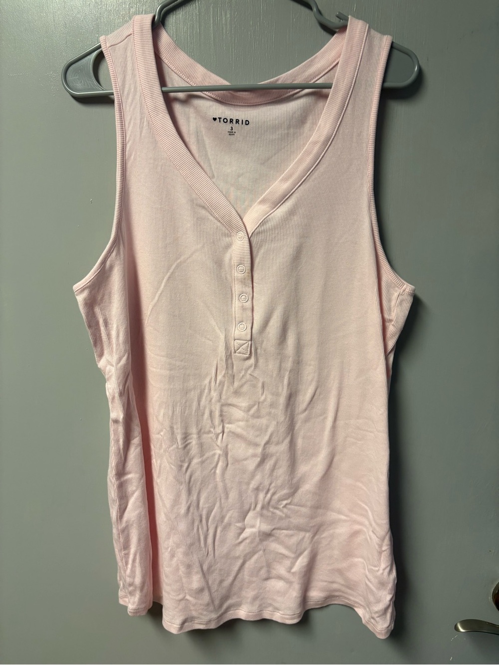 Torrid Pink Henley Tank Top size 3 (22/24)